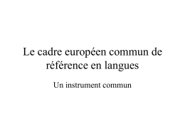 Le cadre européen commun de référence en langues
