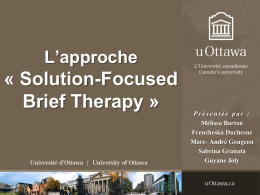 L’approche « Solution-Focused Brief Therapy