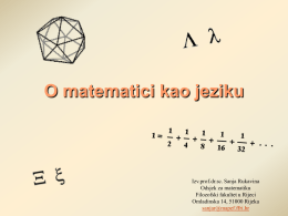 Matematika kao jezik - University of Rijeka