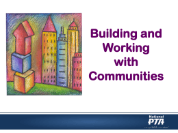 Building and Working with Communities