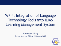 WP1: Integration of language resources in