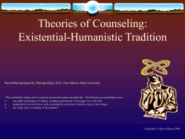 Theories of Counseling - Higher Education |