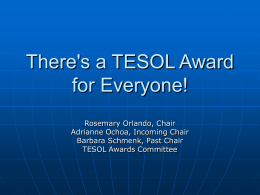 There`s a TESOL Award for Everyone!