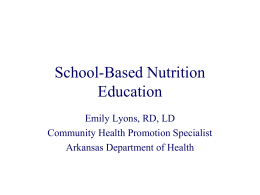 School-Based Nutrition Education