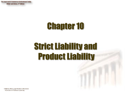 Strict Liability and Product Liability