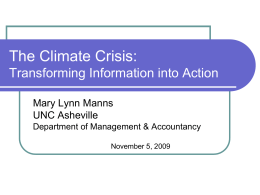 The Climate Crisis: Turning Information into