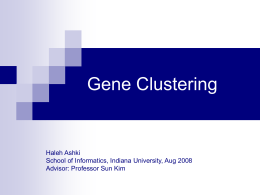 Gene Clustering - Indiana University