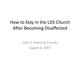 How to Stay in the LDS Church After Becoming