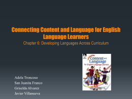 Content and Language for English Language Learners