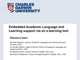Embedded Academic Language and Learning support