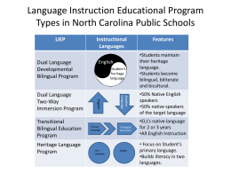Language Instruction Educational Program Types in