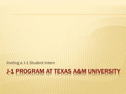 J-1 Program at Texas A&M University