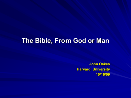 The Bible - John Oakes