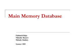 Main Memory Database