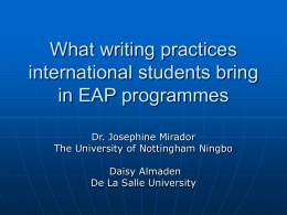 What writing practices international students