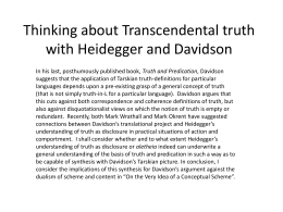 Thinking about Transcendental truth with Heidegger