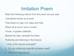 Imitation Poem - Stewarts Creek Middle School