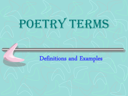 Poetry Terms 2010 Version 2 Edited PPT -