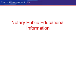 Notary Public Educational Information