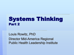 Sytems Thinking - University of Illinois at