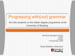 Progressing with(out) grammar