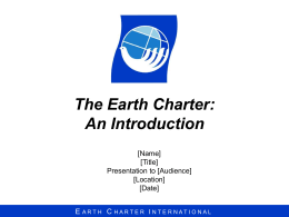 Agenda - Earth Charter Initiative