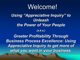 An Introduction to Appreciative Inquiry