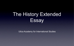 The History Extended Essay