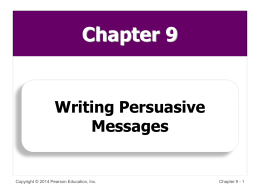 Writing Persuasive Messages