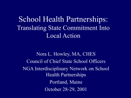 School Health Partnerships: Translating State