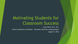 Motivating Students for Classroom Success -
