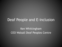 Deaf People and E-inclusion