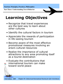 Tourism: Principles, Practices, Philosophies Part