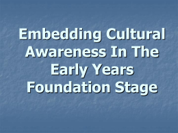 Embedding Cultural Awareness In The Early Years