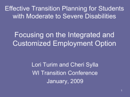 Transition Planning for Students with Moderate to