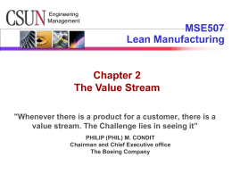 Chapter 2 - The Value Stream