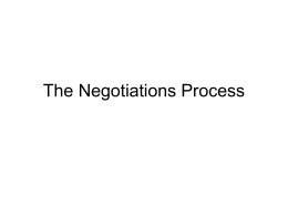The Negotiations Process