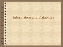 Chapter 4 Information and Databases