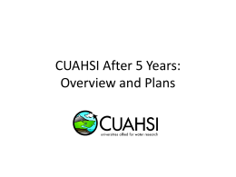 Five-Year Plan for CUAHSI