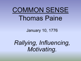 COMMON SENSE Thomas Paine
