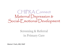 CHIPRA Connect Maternal Depression &
