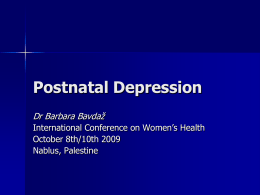 Postnatal Depression - An