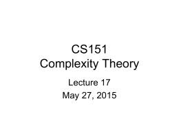 CS151 Lecture 1 - California Institute of