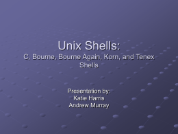 Unix Shells: C, Bourne, Bourne Again, Korn, and
