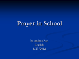 Prayer in School - Kentucky Department of