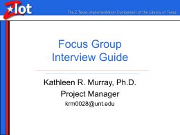 Focus Group Interview Guide