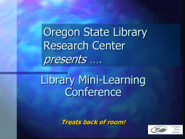 Oregon State Library Research Center presents