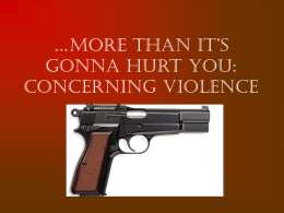 More than it’s gonna hurt you: concerning violence