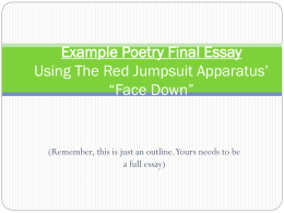 Example Poetry Final Essay