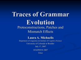 Traces of Grammar Evolution